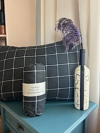 FÜME KARE TEK KİŞİLİK LASTİKLİ ÇARŞAF SETİ