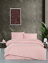 PUDRA PAMUK SATEN ÇİFT KİŞİLİK NEVRESİM TAKIMI