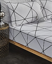 BEYAZ BAKLAVA ÇİFT KİŞİLİK LASTİKLİ ÇARŞAF SETİ