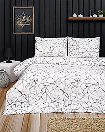 PAMUKLU TREND TEK KİŞİLİK  MERMER DESEN NEVRESİM SETİ ( ÇARŞAFSIZDIR )