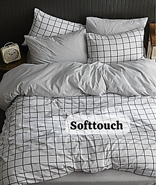 BEYAZ KARE ÇİFT KİŞİLİK NEVRESİM TAKIMI