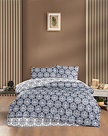 LUİS MAVİ ETNİK RANFORCE TEK KİŞİLİK NEVRESİM TAKIMI