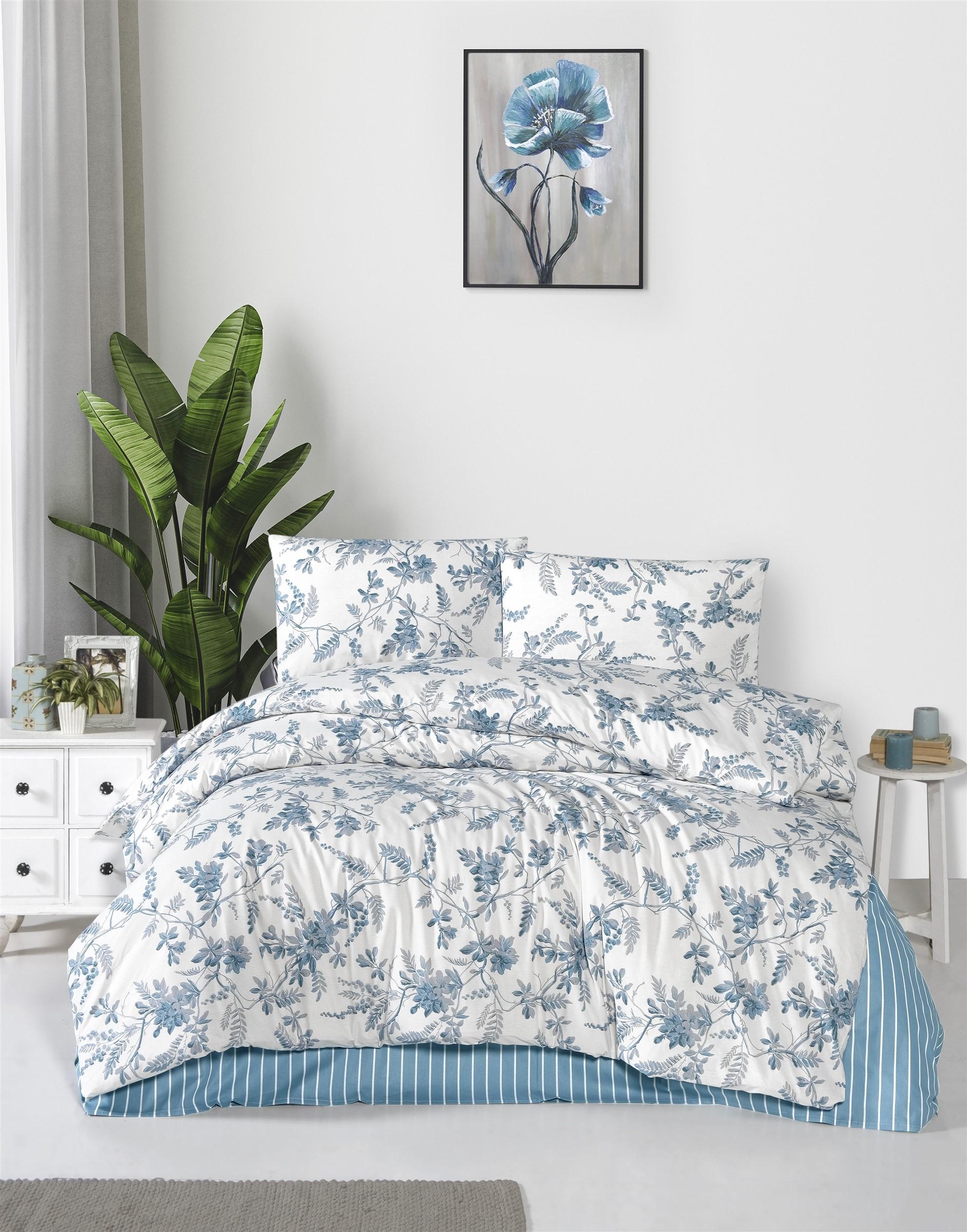 MİMOZA ÇİÇEKLİ RANFORCE TEK KİŞİLİK NEVRESİM TAKIMI