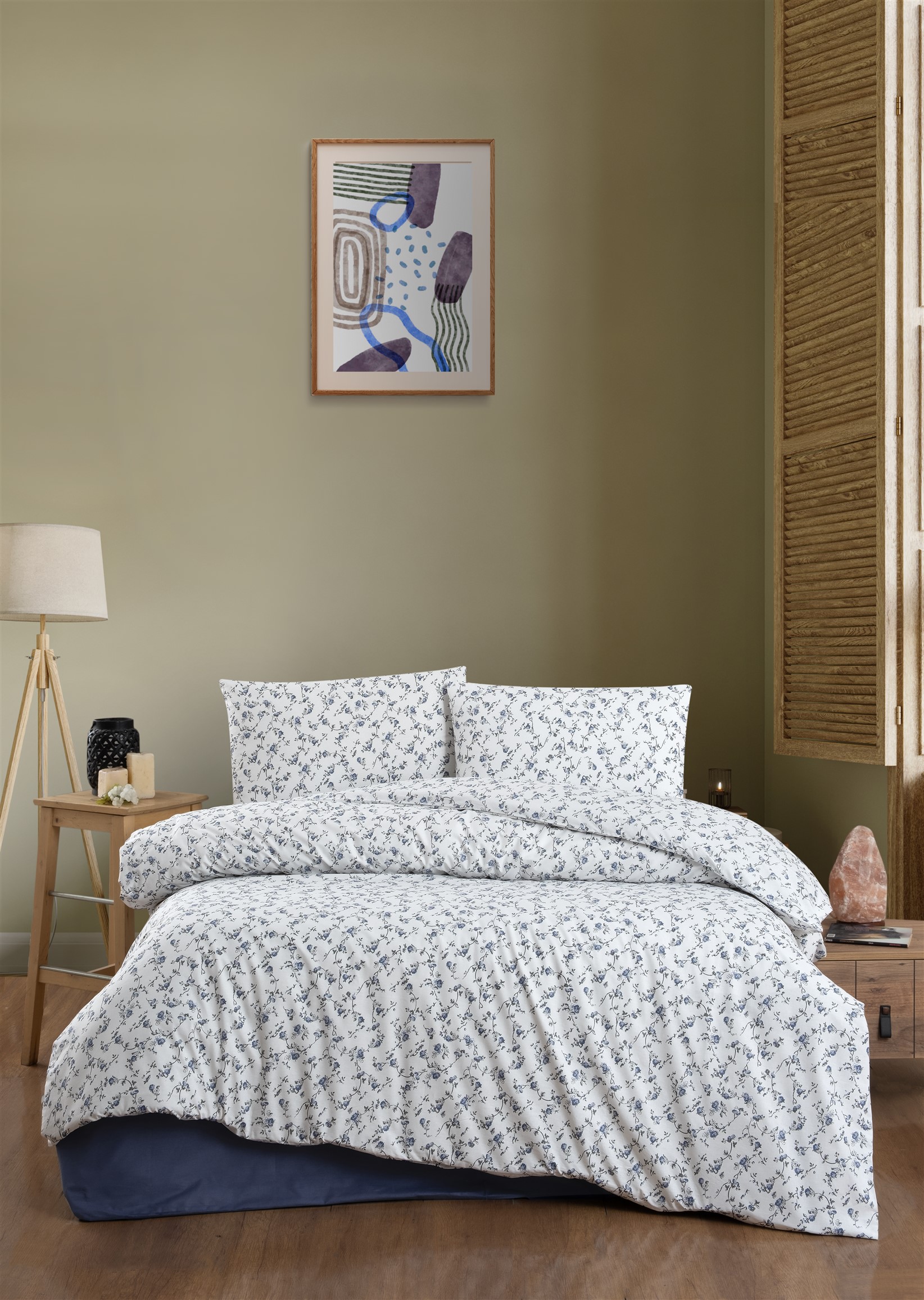 MİNE ÇİÇEKLİ RANFORCE ÇİFT KİŞİLİK NEVRESİM TAKIMI