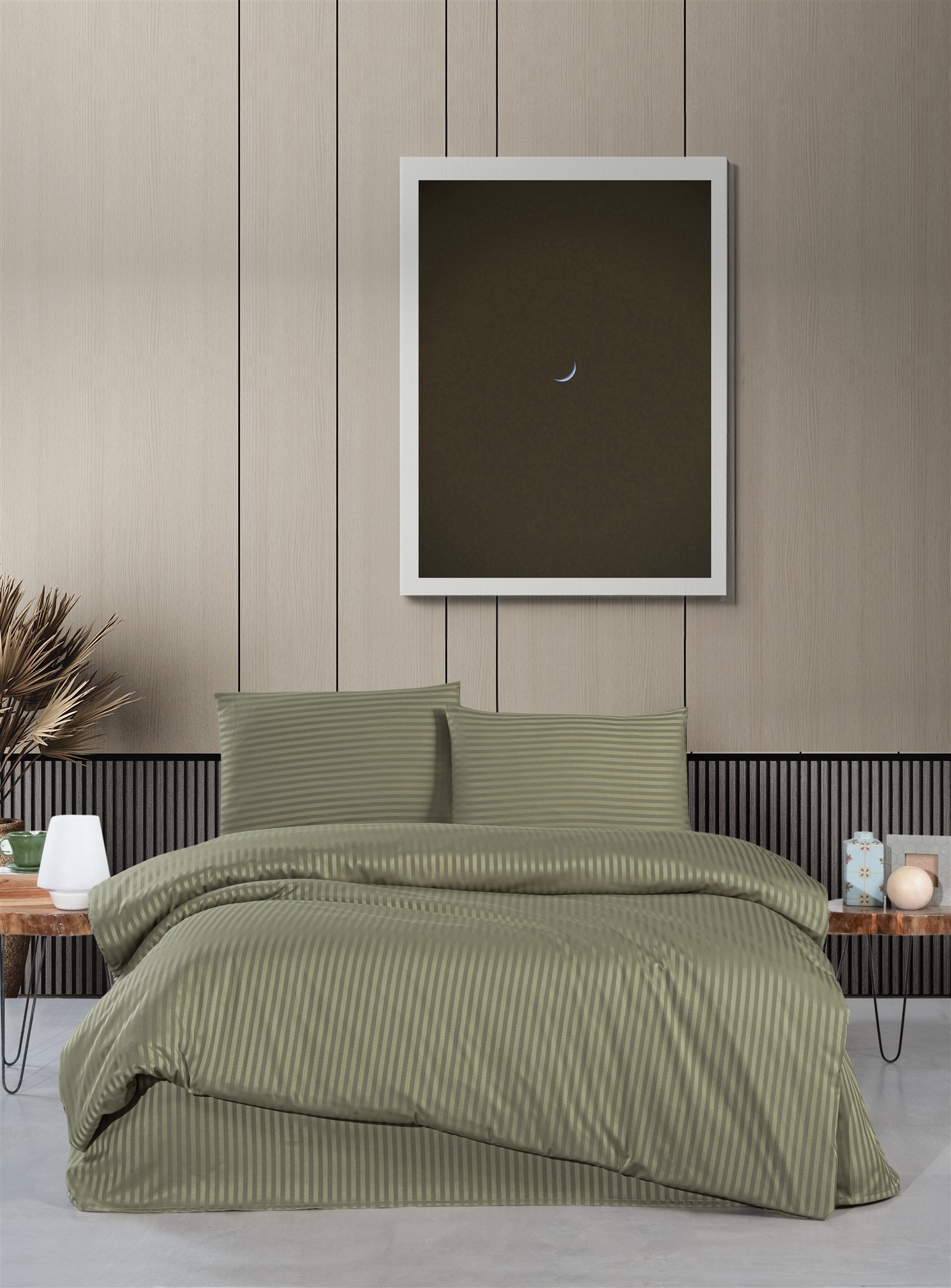 YEŞİL PAMUK SATEN ÇİFT KİŞİLİK NEVRESİM TAKIMI