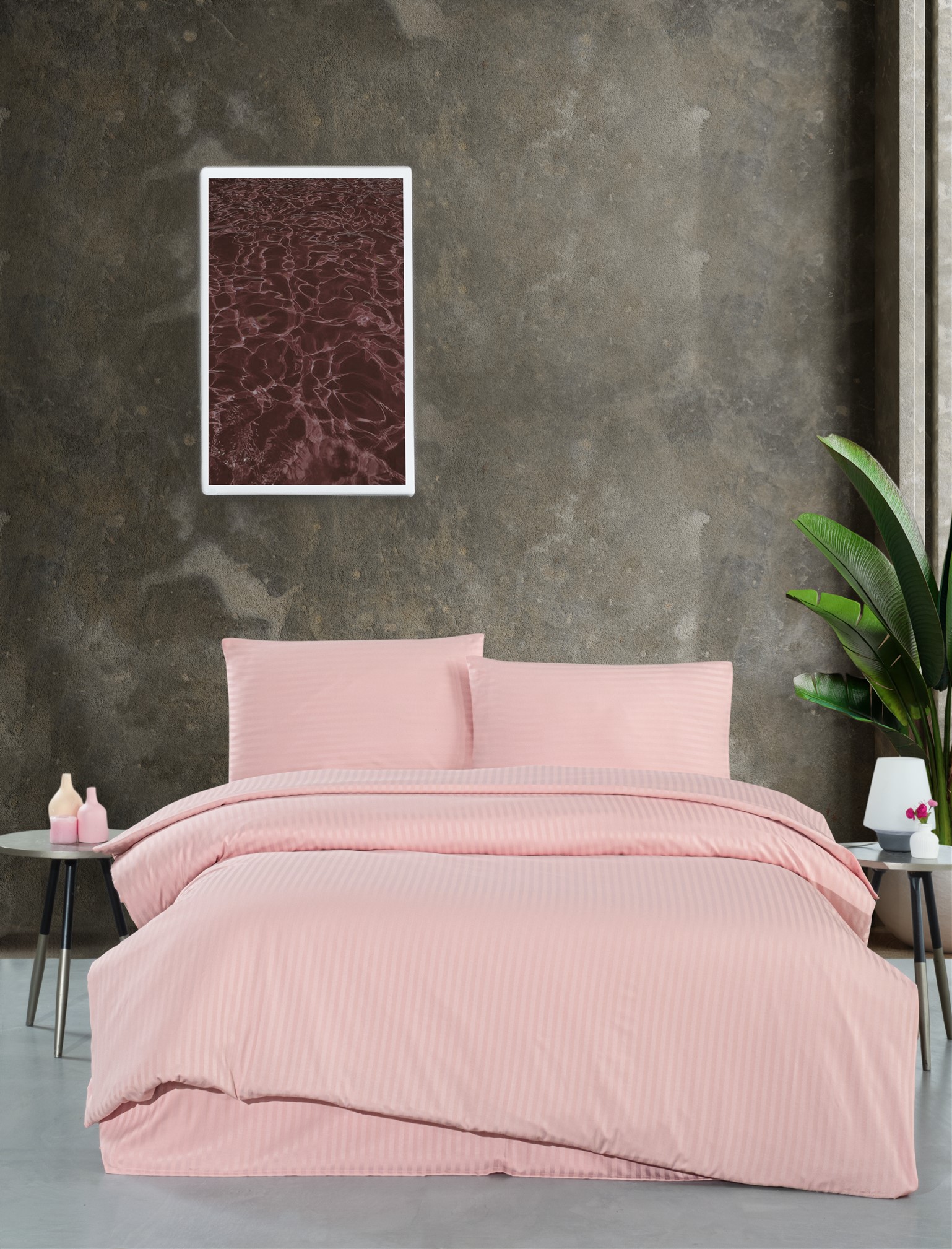 PUDRA PAMUK SATEN ÇİFT KİŞİLİK NEVRESİM TAKIMI