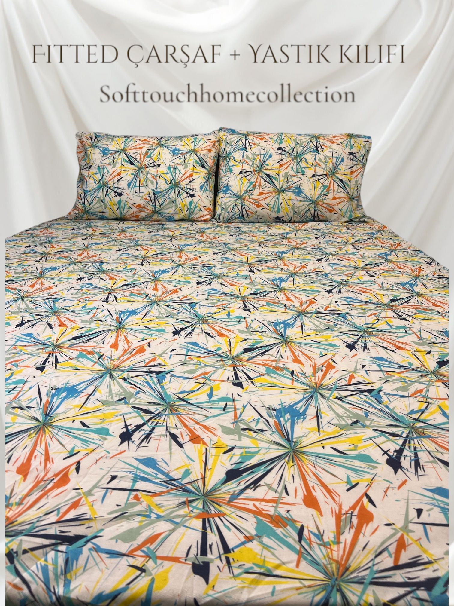 ÇOK RENKLİ TEK KİŞİLİK LASTİKLİ ÇARŞAF SETİ