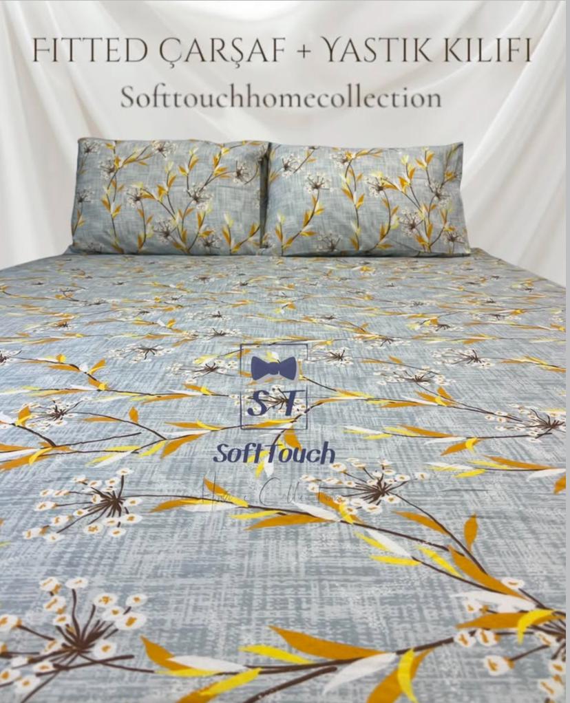 SARI LAVANTA TEK KİŞİLİK LASTİKLİ ÇARŞAF SETİ