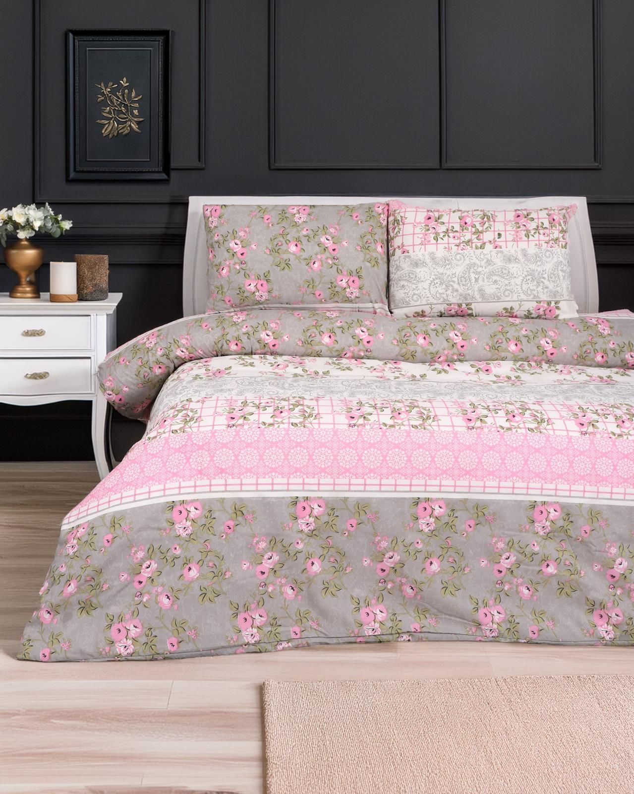 PAMUKLU TREND TEK KİŞİLİK  PEONY NEVRESİM SETİ ( ÇARŞAFSIZDIR )